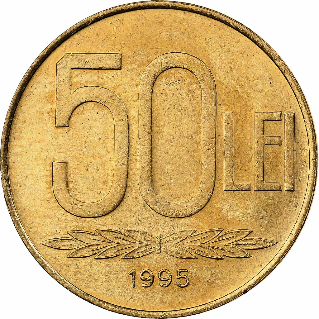 Romania, 50 Lei, 1995, Acciaio ricoperto in ottone, SPL, KM:110