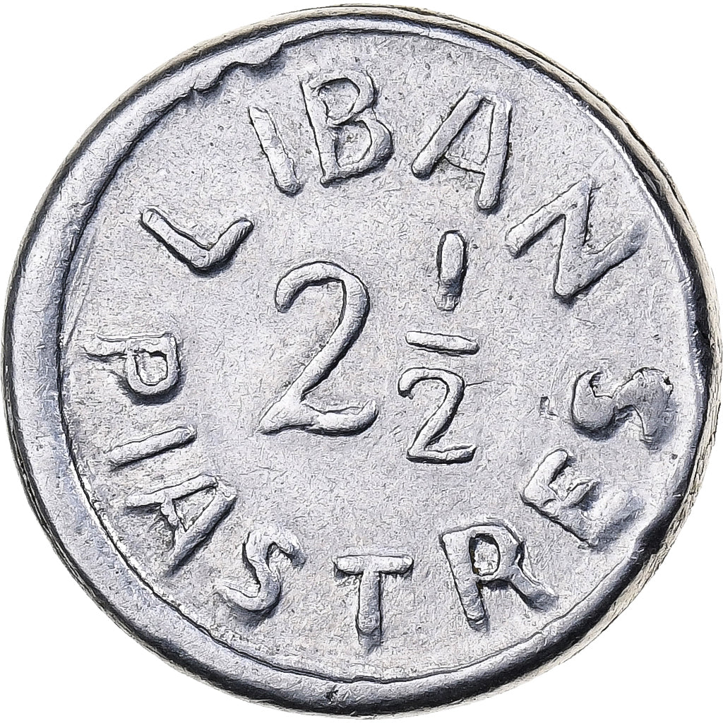 Lebanon, 2-1/2 Piastres, 1941, Aluminum, EF(40-45), KM:13