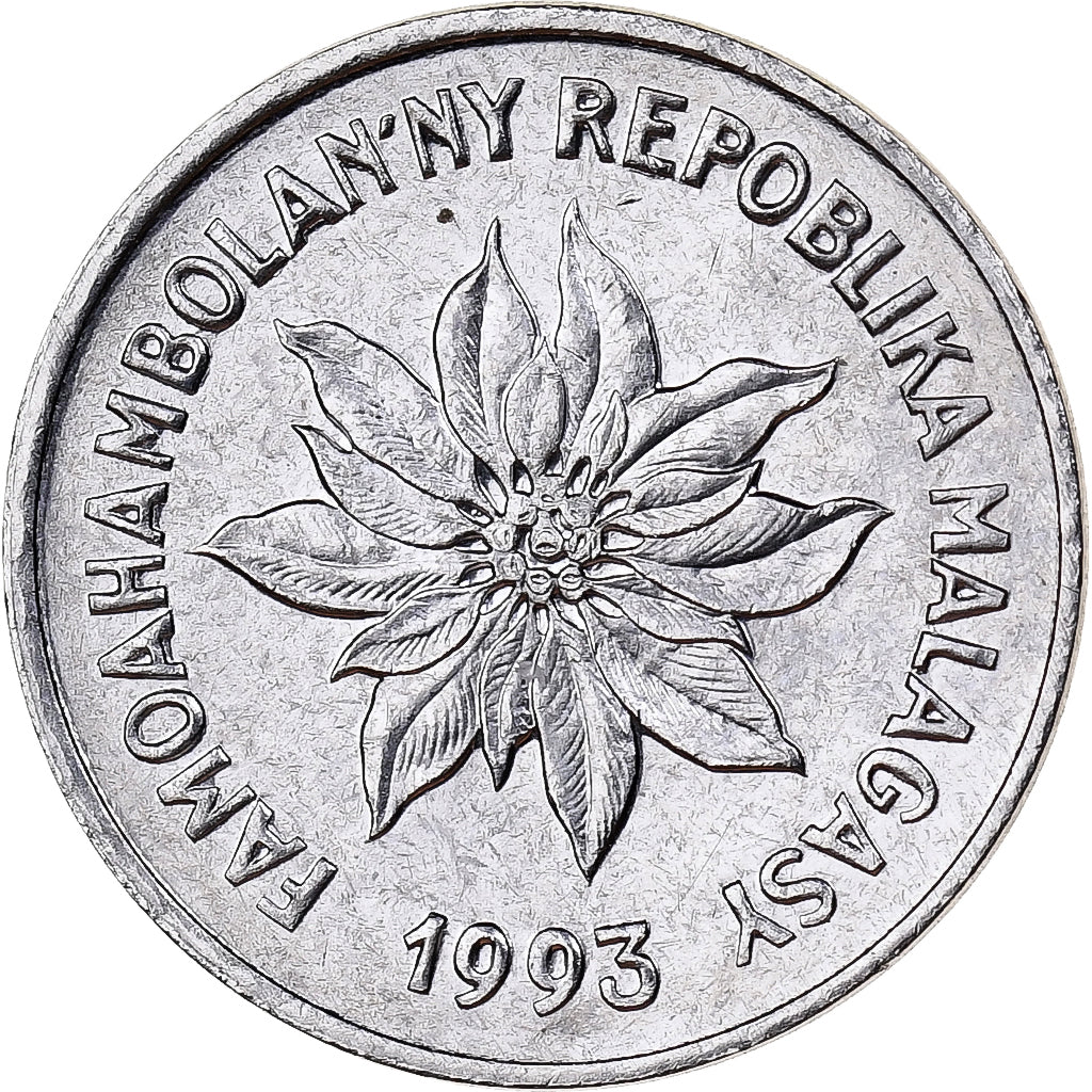 Madagascar, Franc, 1993, Paris, Acier inoxydable, SUP, KM:8