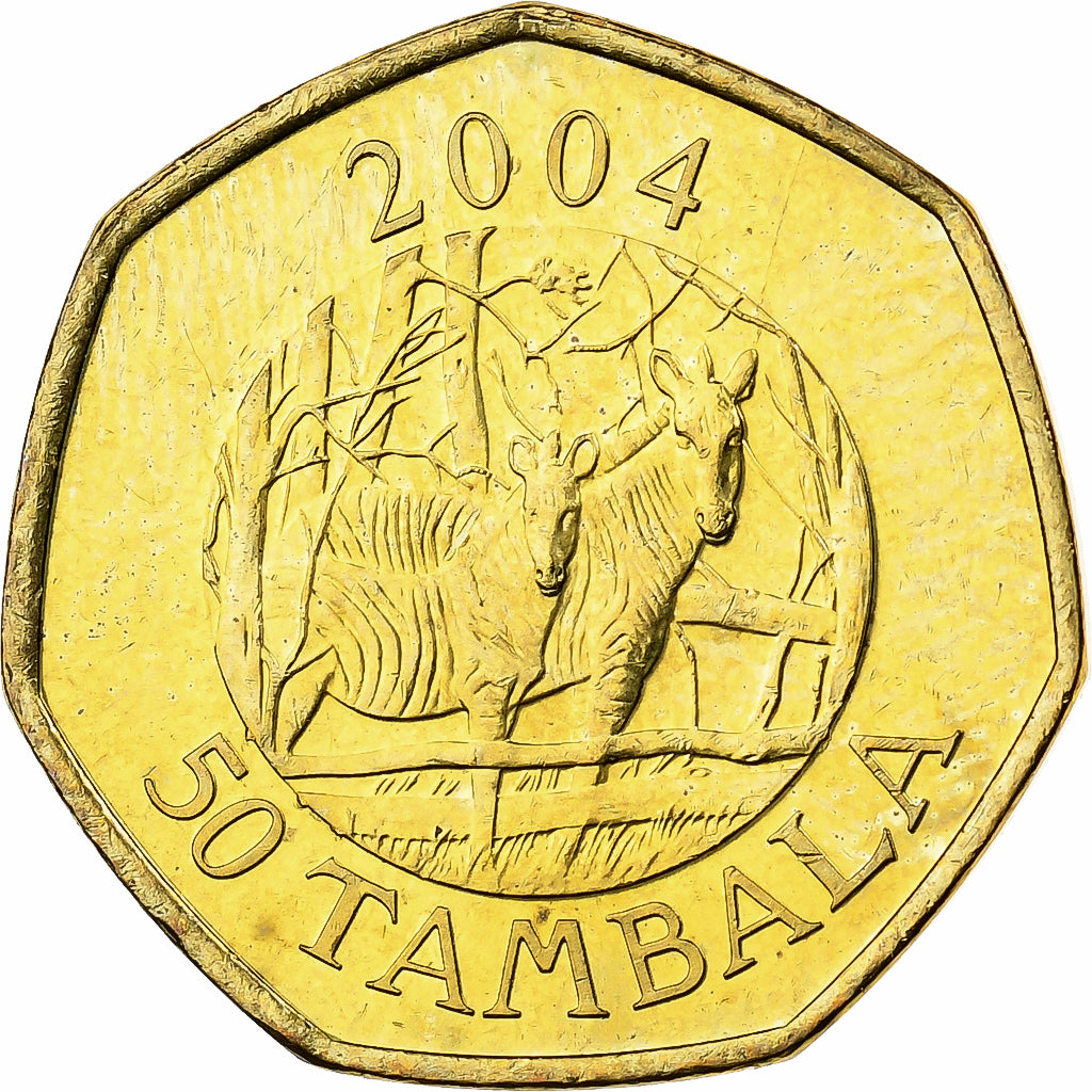 Malawi, 50 Tambala, 2004, Brass plated steel, MS(63), KM:66