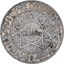 Morocco, Mohammed V, 5 Francs, 1352, Paris, Silver, EF(40-45), KM:37