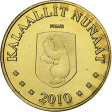 Greenland, KALAALLIT NUNAAT, 10 Kroner, 2010, Brass, MS(63), KM:Pr6