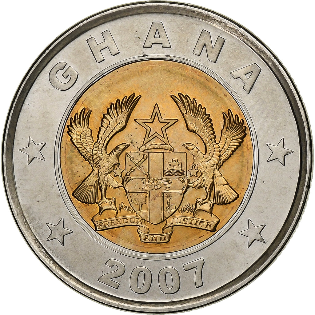 Ghana, Cedi, 2007, Bimetálico, SC, KM:42