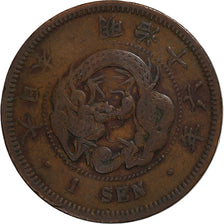 Japan, Mutsuhito, Sen, Year 6 (1873), Copper, VF(20-25), KM:17.1
