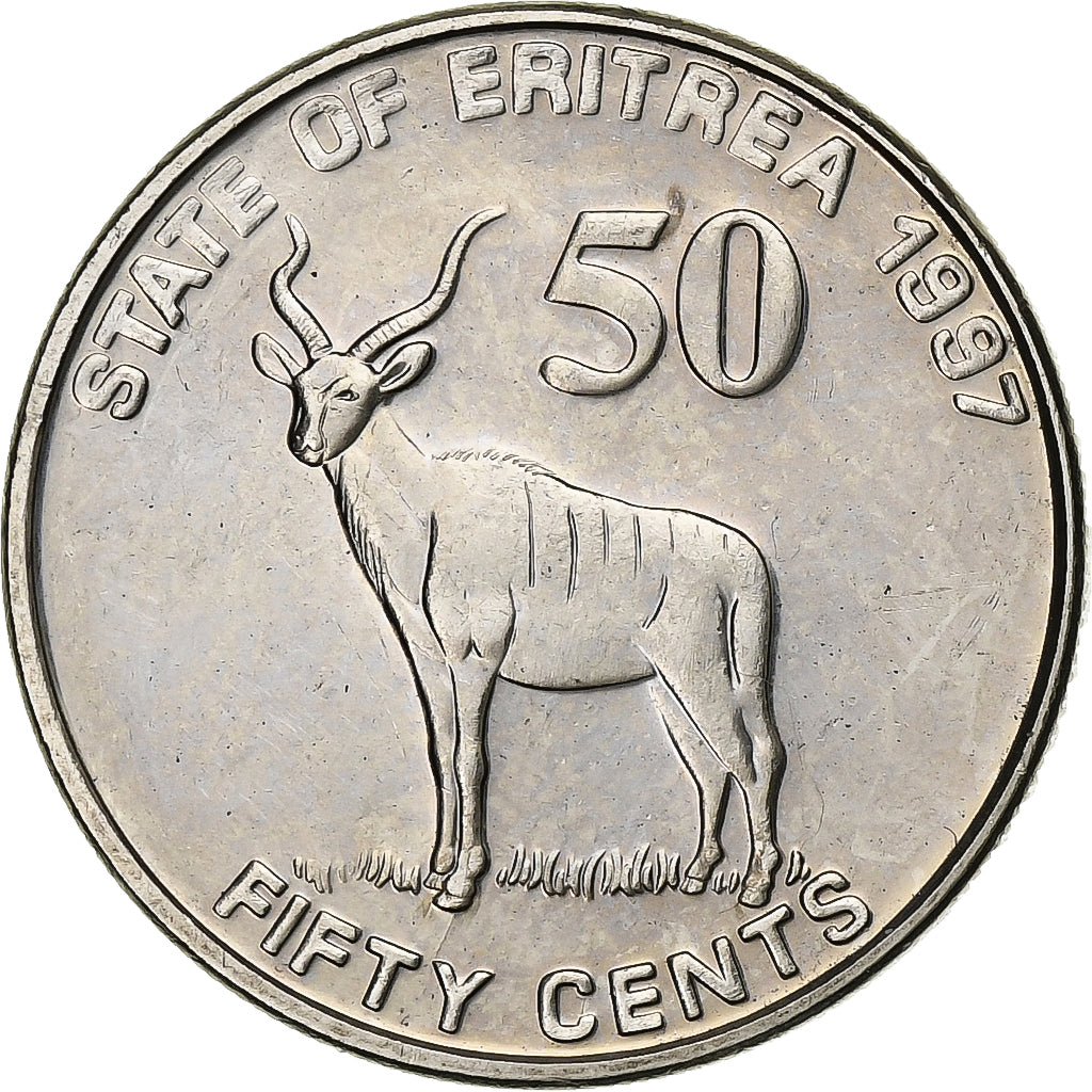 Eritrea, 50 Cents, 1997, Nickel Clad Steel, MS(65-70), KM:47
