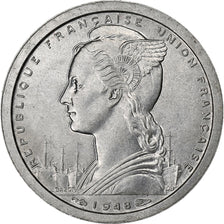 French West Africa, Franc, 1948, Aluminum, AU(55-58), KM:3