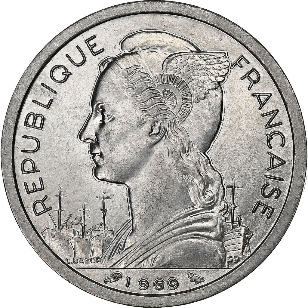 Réunion, 2 Francs, 1969, Aluminium, STGL, KM:8