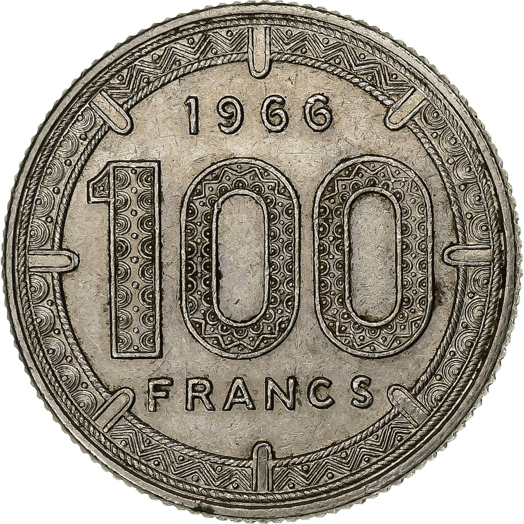 Staten van Equatoriaal Afrika, 100 Francs, 1966, Paris, Nickel, ZF, KM:5