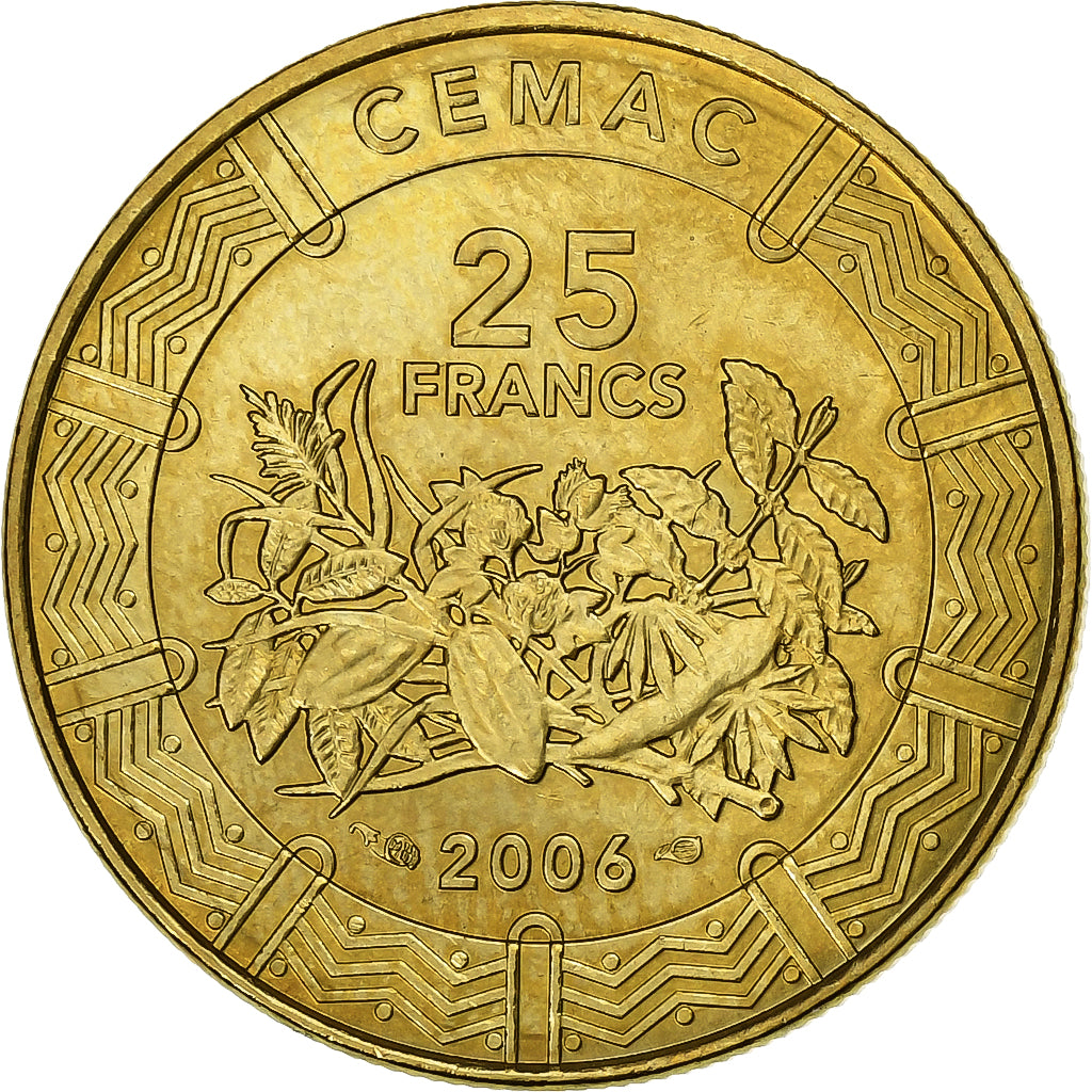 Zentralafrikanische Staaten, 25 Francs, 2006, Paris, Messing, STGL, KM:20