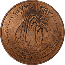 Quatar, Hamad bin Khalifa, 10 Dirhams, 1973/AH1393, Bronzo, SPL-, KM:1