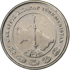 Turkmanistan, Tenge, 2009, Nickel plated steel, MS(63), KM:95