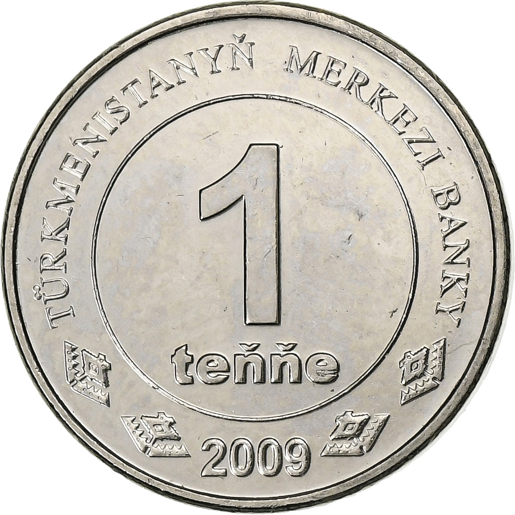 Turkmanistan, Tenge, 2009, Nickel plated steel, MS(63), KM:95