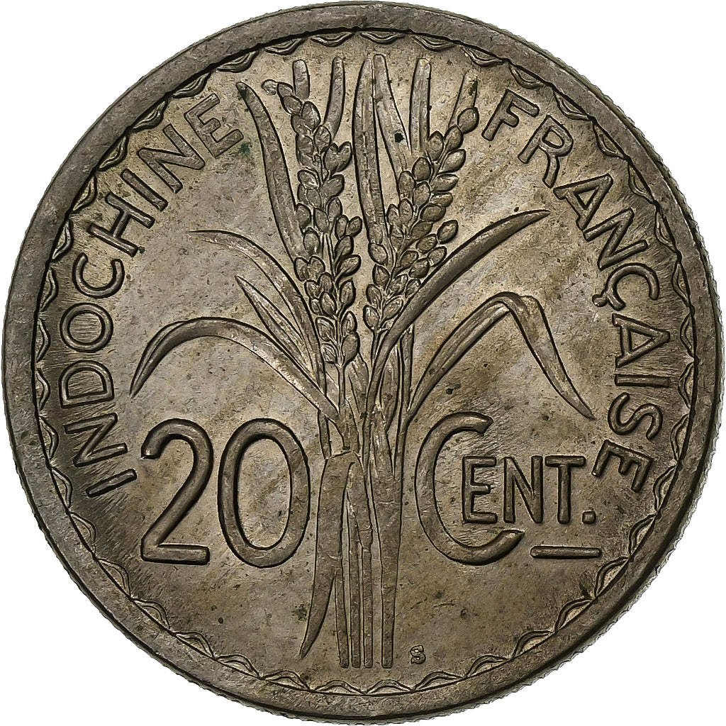 Indochina Francesa, 20 Cents, 1941, Paris, Cobre - níquel, EBC, KM:23a.2