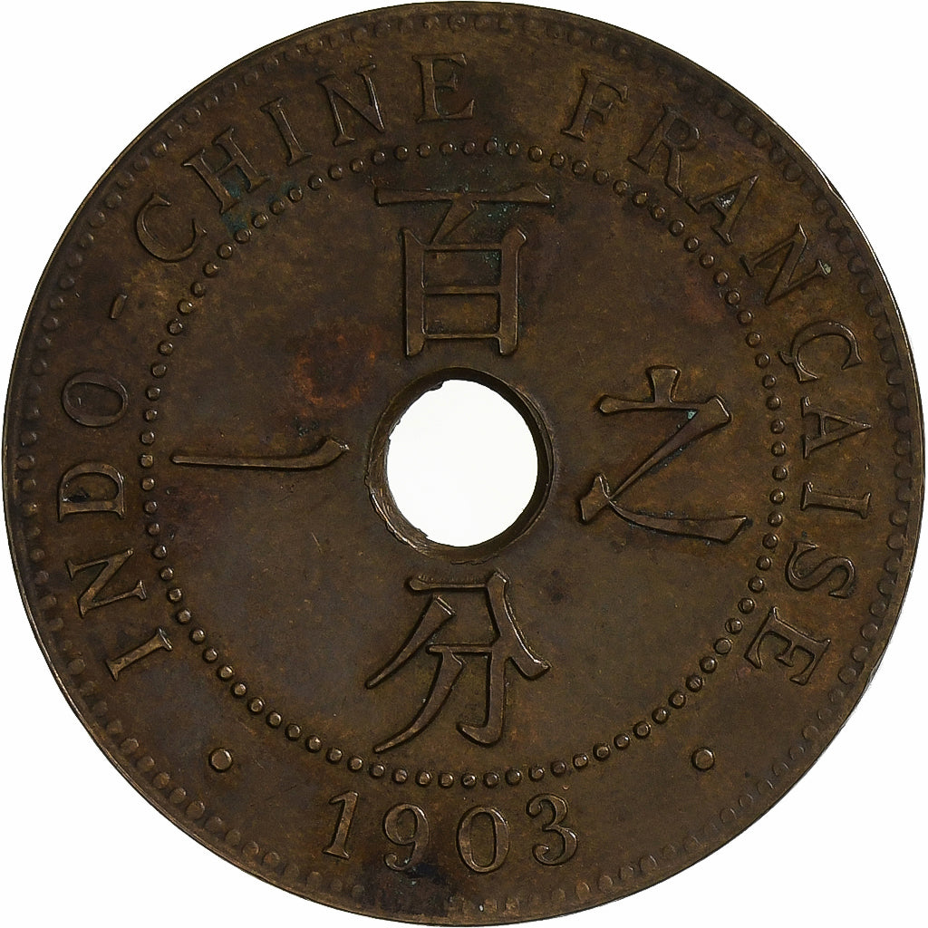 Indocia Francese, Cent, 1903, Paris, Bronzo, BB, KM:8