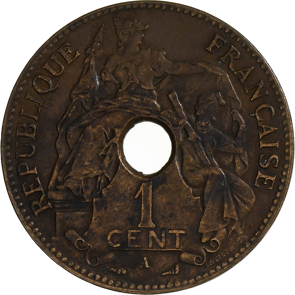 Indocia Francese, Cent, 1903, Paris, Bronzo, BB, KM:8