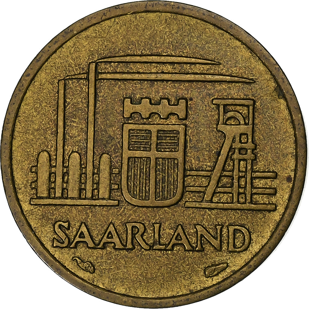 SARRE, 10 Franken, 1954, Paris, Alumínio-Bronze, EF(40-45), KM:1