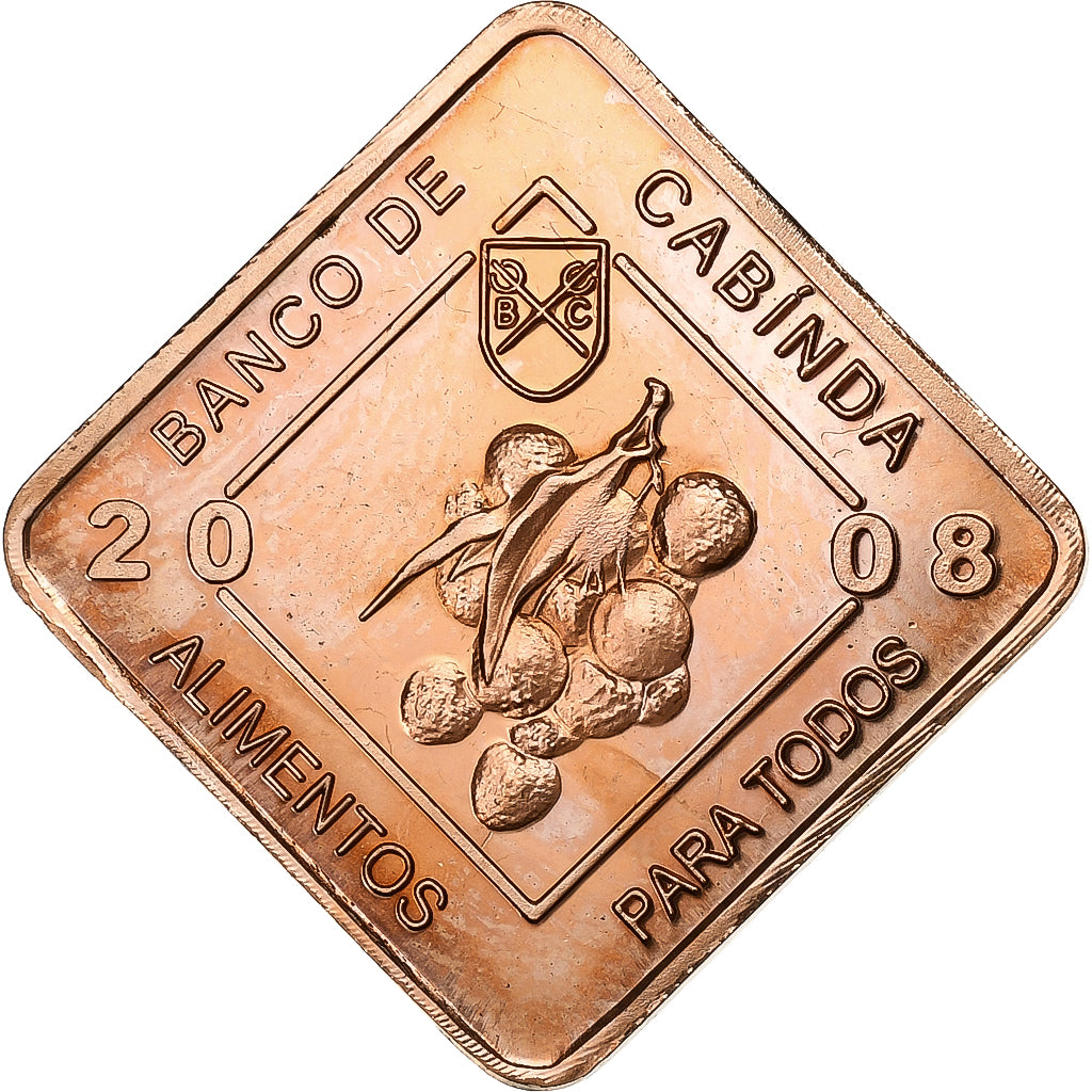 CABINDA, 2 Centavos, 2008, Acciaio placcato rame, SPL, KM:15