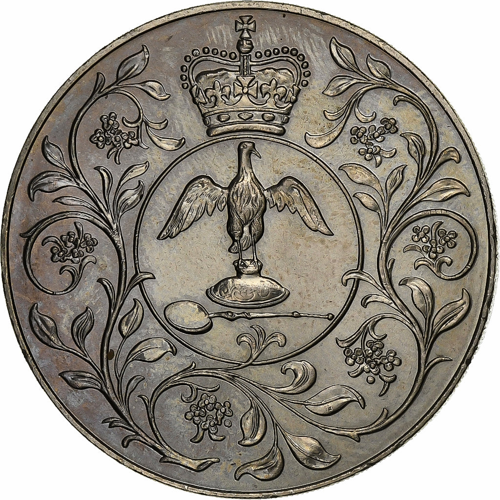 Gran Bretaña, Elizabeth II, 25 New Pence, 1977, British Royal Mint, Cobre -