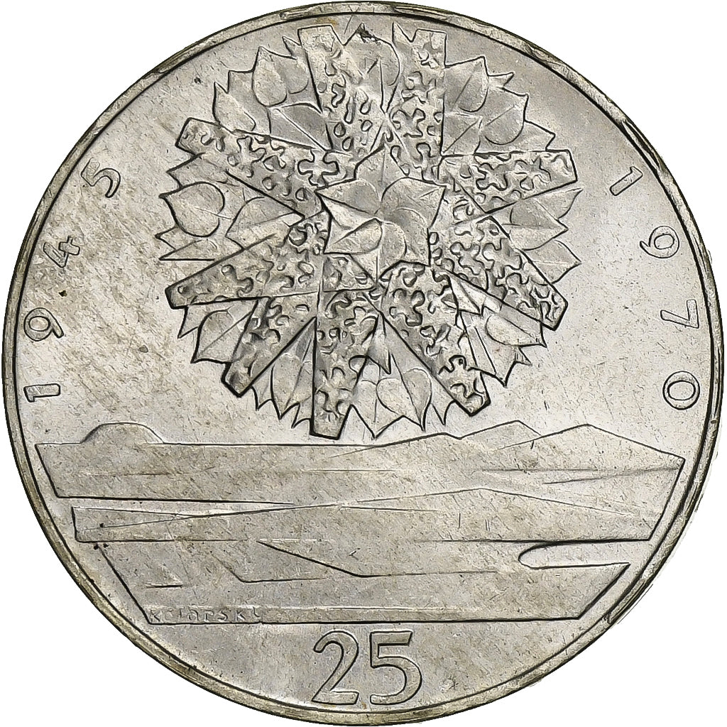 Tschechoslowakei, 25 Korun, 1970, Silber, STGL, KM:69