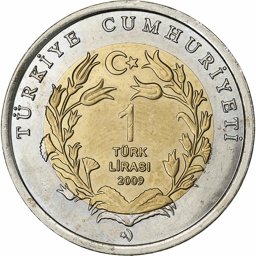 Turkije, Lira, 2009, Bi-Metallic, UNC-, KM:1264