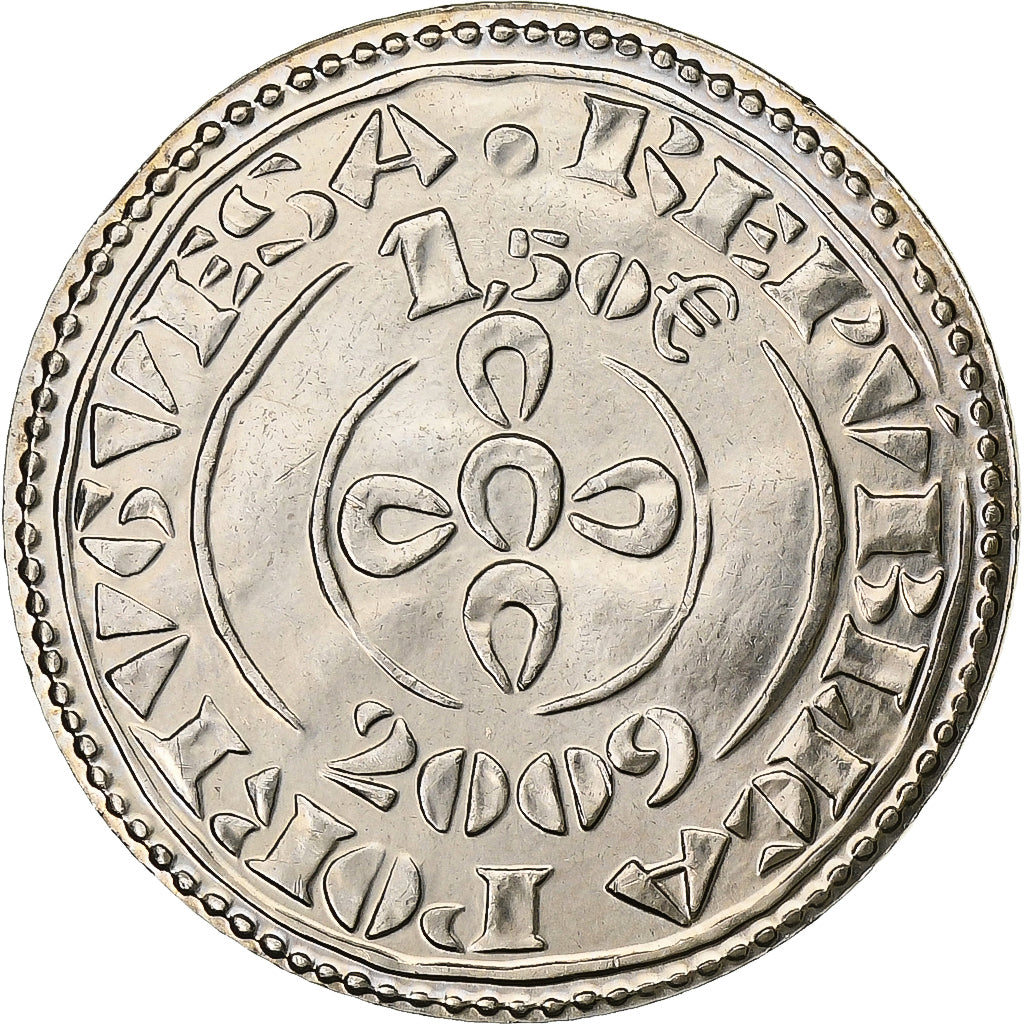 Portugal, 1-1/2 Euro, 2009, Lisbon, Miedź-Nikiel, MS(63), KM:789
