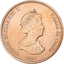 Tristan Da Cunha, Elizabeth II, 2 Pence, 2008, Franklin Mint, Copper, MS(63)