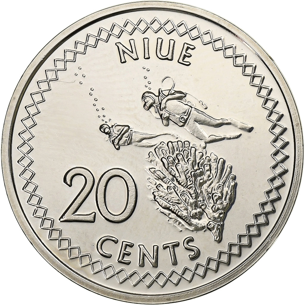 Niue, Elizabeth II, 20 Cents, 2009, New Zealand, Nickel Plated Bronze, SPL