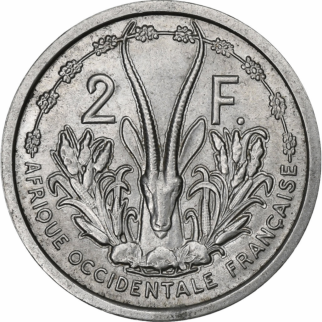 French Equatorial Africa, 2 Francs, 1948, Paris, Aluminum, MS(65-70), KM:7