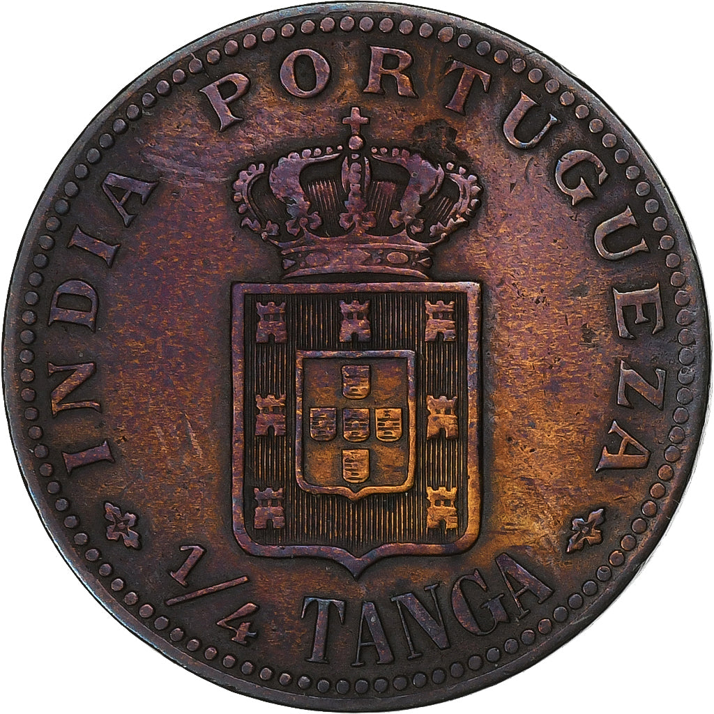 INDIA-PORTUGUESE, 1/4 Tanga, 15 Reis, 1903, Bronze, S+, KM:15