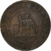French Indo-China, Cent, 1887, Paris, Bronze, VF(30-35), KM:1