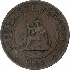 French Indo-China, Cent, 1886, Paris, Bronze, VF(20-25), KM:1