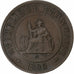 French Indo-China, Cent, 1886, Paris, Bronze, VF(20-25), KM:1