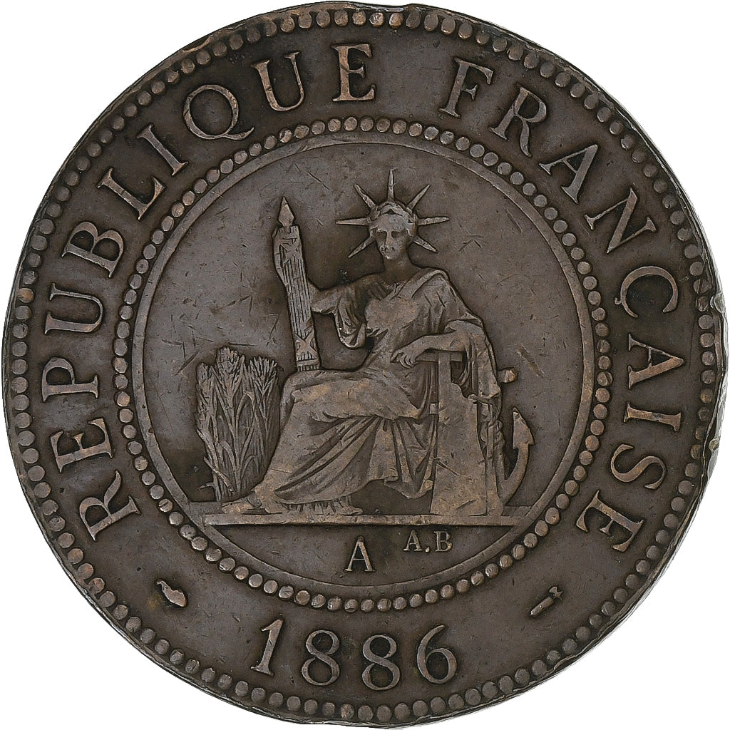Frans Indo-China, Cent, 1886, Paris, Bronzen, FR+, KM:1