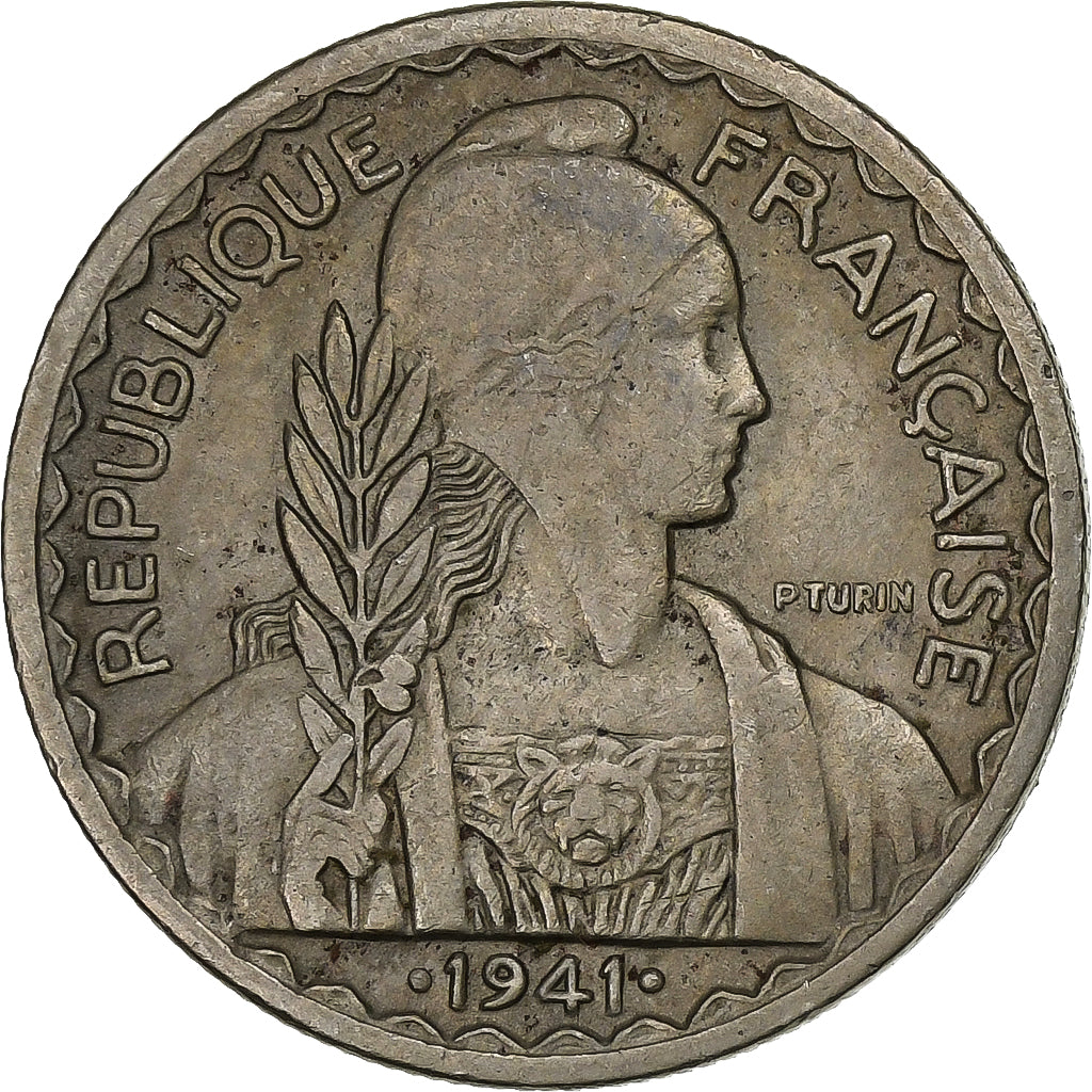 French Indo-China, 20 Cents, 1941, San Francisco, Copper-nickel, EF(40-45)