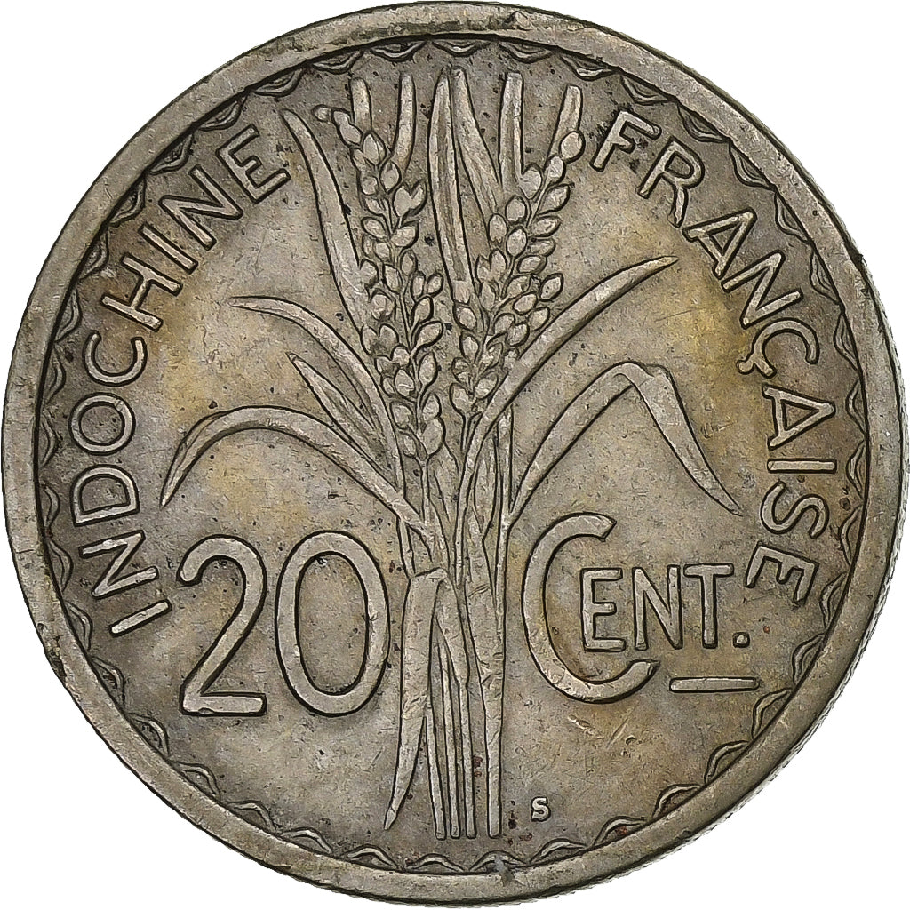 French Indo-China, 20 Cents, 1941, San Francisco, Copper-nickel, EF(40-45)