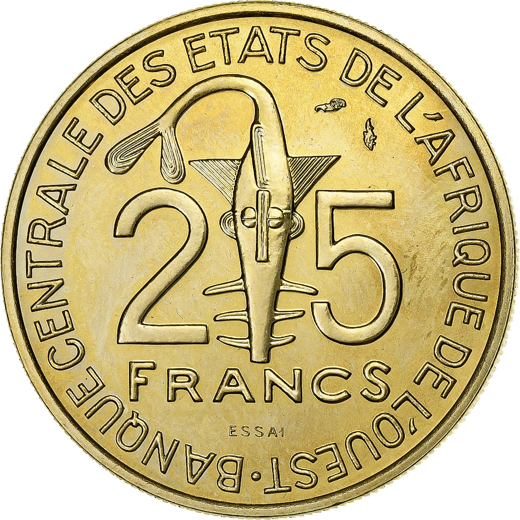 West African States, 25 Francs, 1980, Aluminum-Bronze, MS(65-70), KM:E9