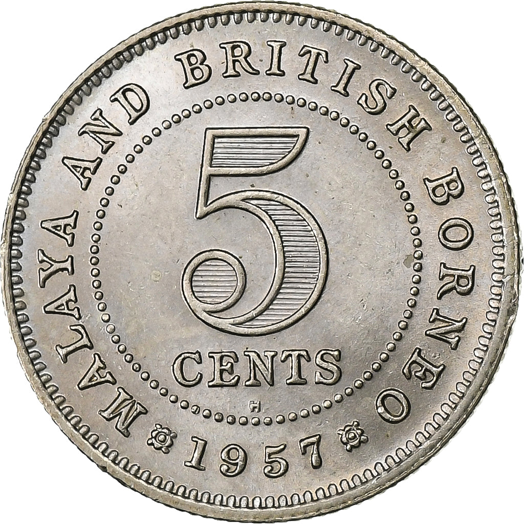 Malesia & Borneo britannico, 5 Cents, 1957, Rame-nichel, FDC, KM:1