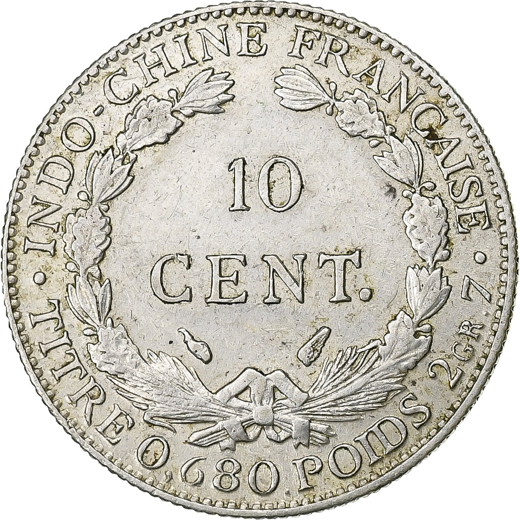 Indochina Francesa, 10 Cents, 1937, Paris, Prata, AU(50-53), KM:16.2