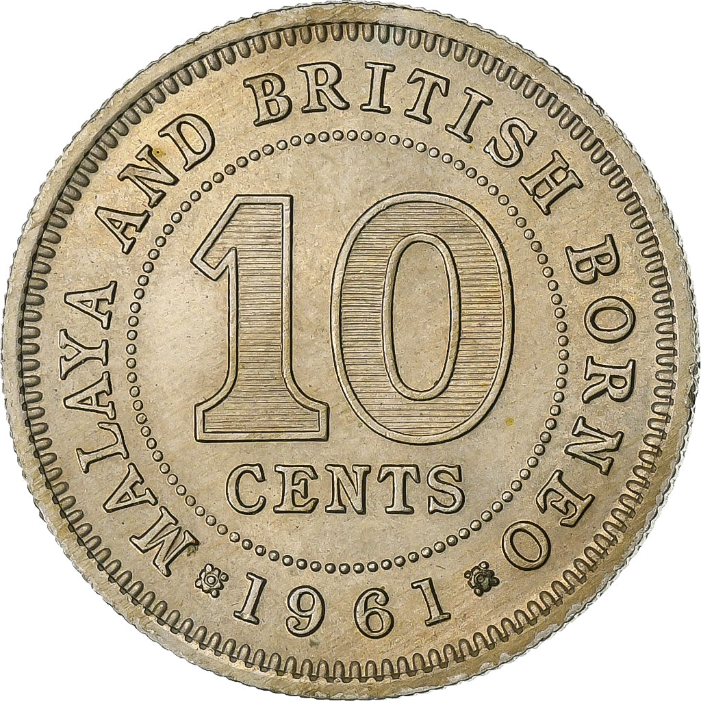 Malesia & Borneo britannico, 10 Cents, 1961, Heaton, Rame-nichel, SPL-, KM:2