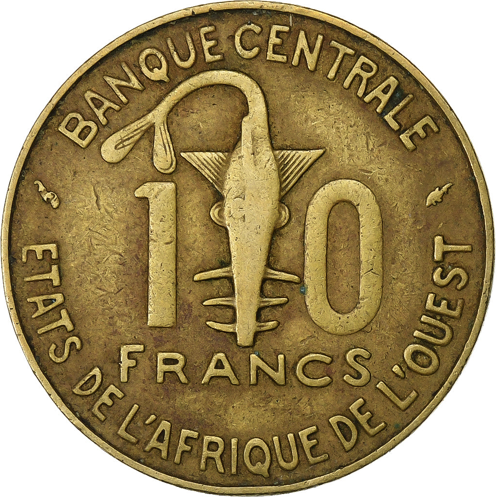 Estados da África Ocidental, 10 Francs, 1977, Alumínio-Níquel-Bronze