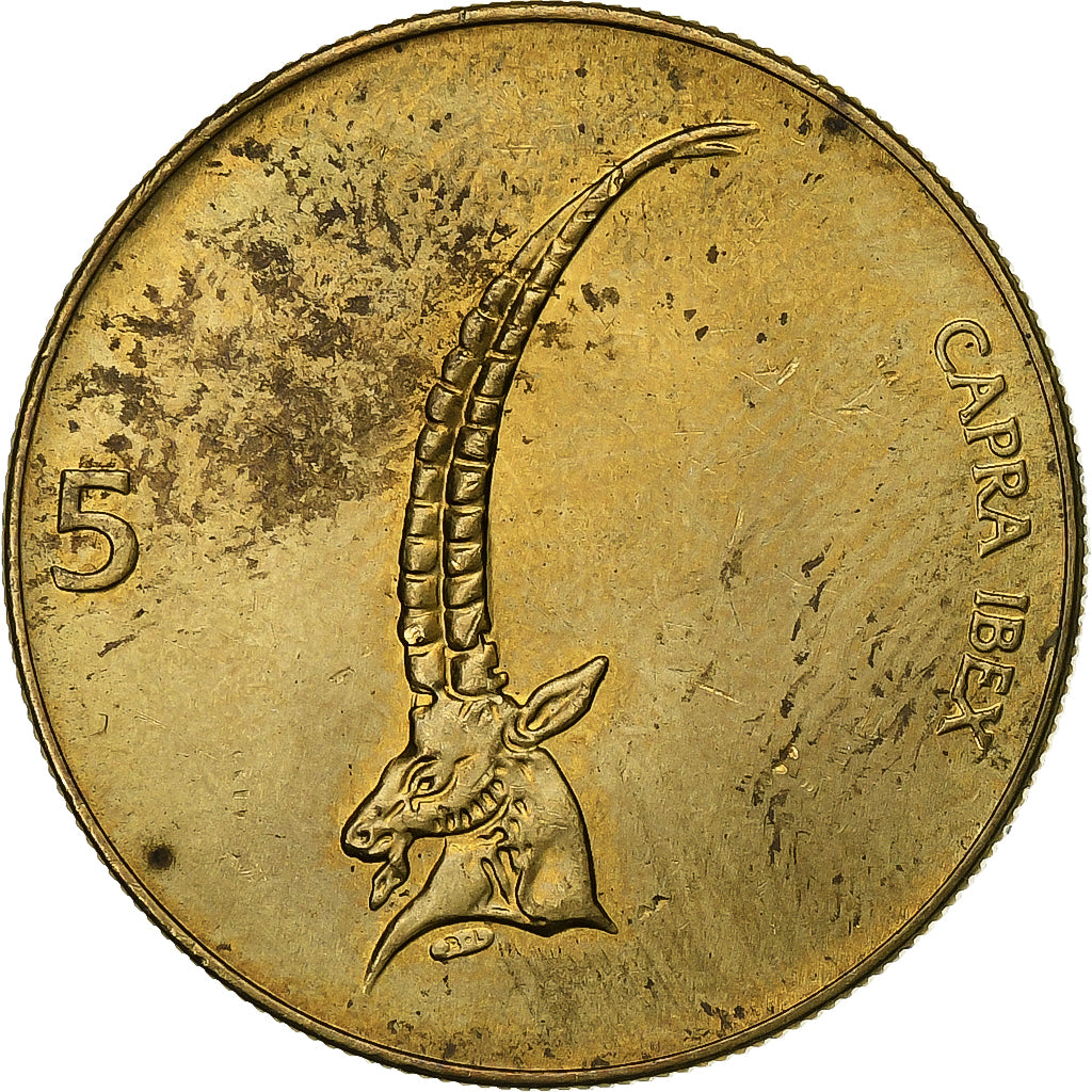 Slovenia, 5 Tolarjev, 1992, Nickel-brass, EF(40-45), KM:6