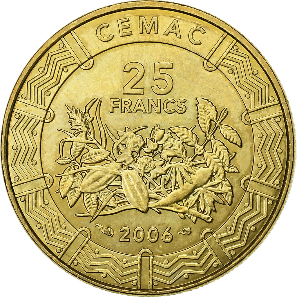 Central African States, 25 Francs, 2006, Paris, Brass, MS(63), KM:20