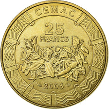 Central African States, 25 Francs, 2006, Paris, Brass, MS(63), KM:20