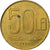 Rumanía, 50 Lei, 1995, Latón recubierto de acero, SC, KM:110