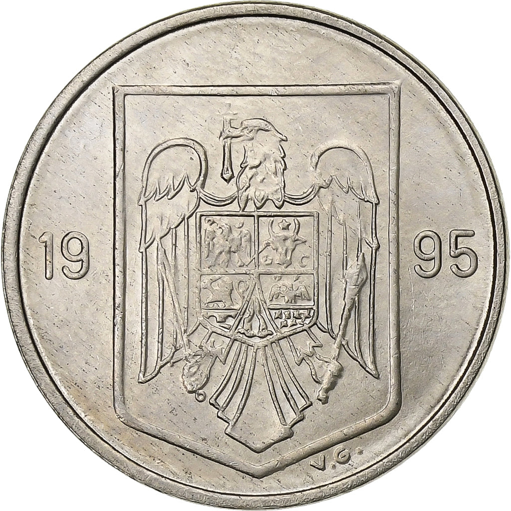 Romania, 5 Lei, 1995, Acciaio placcato nichel, SPL, KM:114