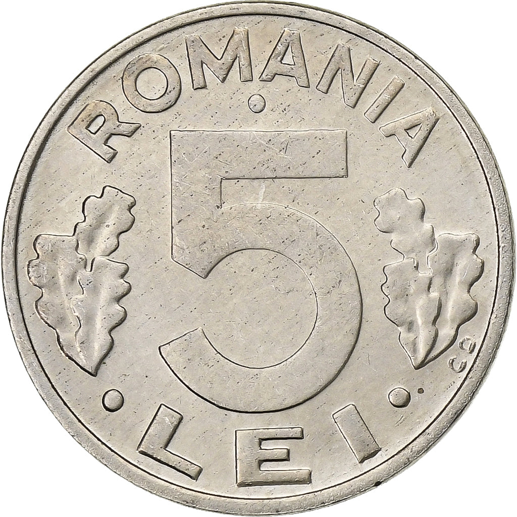 Romania, 5 Lei, 1995, Acciaio placcato nichel, SPL, KM:114