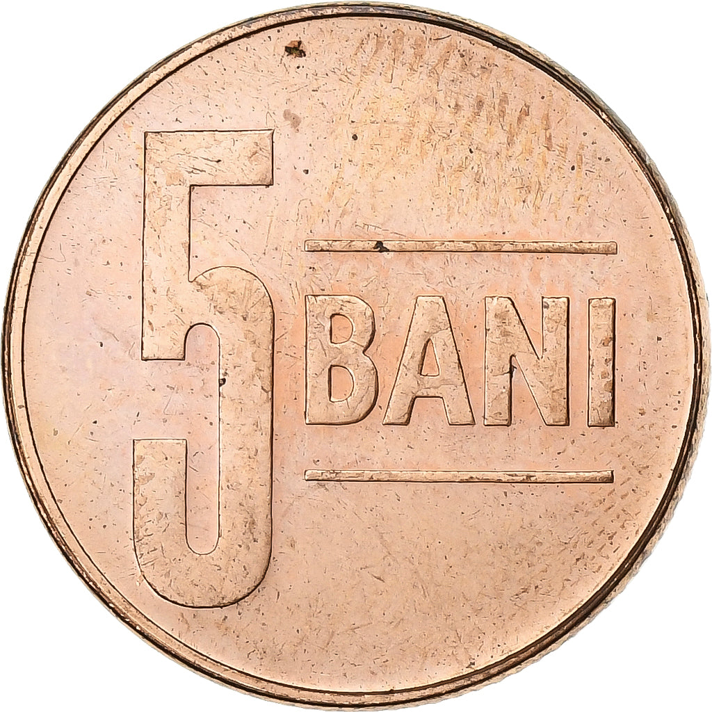 Roumanie, 5 Bani, 2005, Bucharest, Cuivre plaqué acier, SPL, KM:190