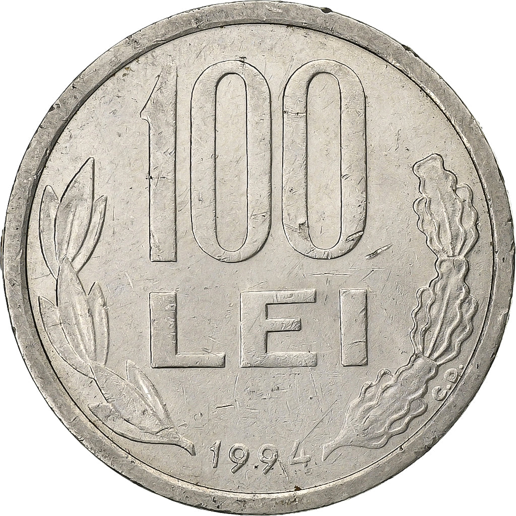 Romania, 100 Lei, 1994, Acciaio placcato nichel, BB, KM:111