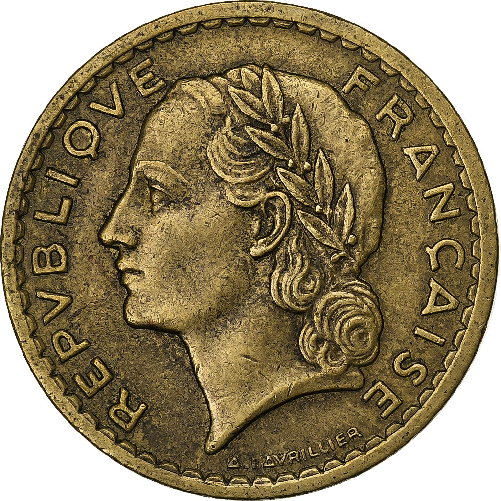 França, 5 Francs, Lavrillier, 1946, Alumínio-Bronze, EF(40-45), KM:888a.2