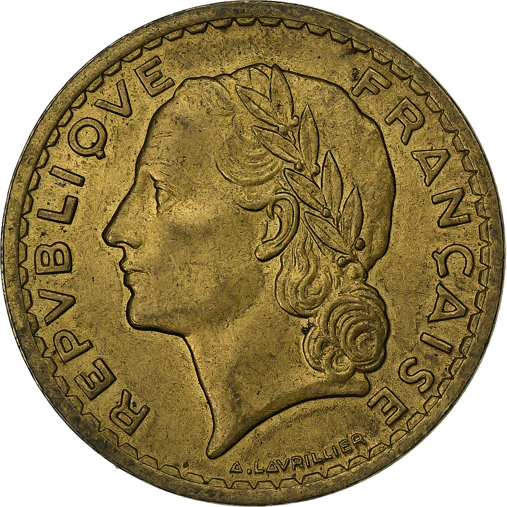 Francia, 5 Francs, Lavrillier, 1946, Alluminio-bronzo, BB, KM:888a.2